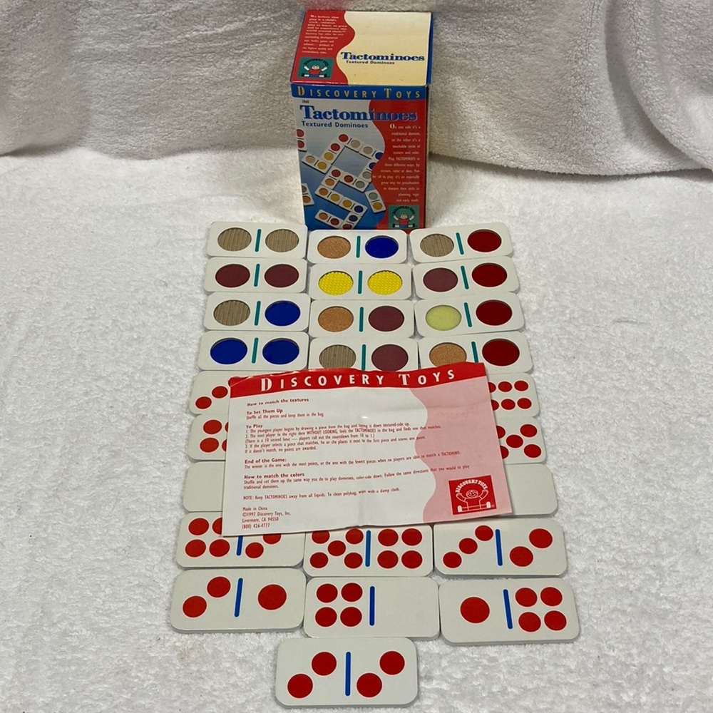 Vintage 1997 Discovery toys tactominoes textured dominoes